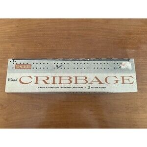 Vintage Baron Wood Cribbage Board 2 Player Board No. 5-1062/100 Made In USA